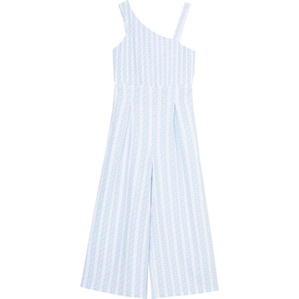 Geo Print Asymmetrical Jumpsuit, Blue